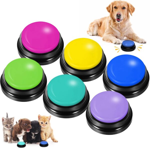 ATPWONZ 6PCS Dog Buttons Talk Training,Dog Training Button,Dog Buttons for Communication,Dog Training Buzzer,Dog Button Recordable