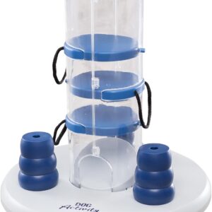 Trixie Dog Activity Gambling Tower, 25 × 27 cm, All Breed Sizes,white/blue