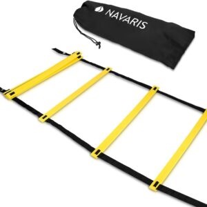 Navaris Speed Ladder 6m - Agility Ladder with 12 Adjustable Rungs - Indoor/Outdoor Equipment for Football and Fitness Training - For Kids or Adults