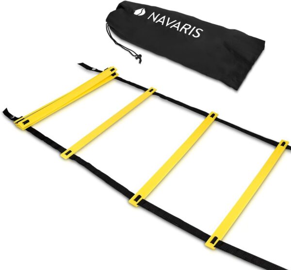 Navaris Speed Ladder 6m - Agility Ladder with 12 Adjustable Rungs - Indoor/Outdoor Equipment for Football and Fitness Training - For Kids or Adults