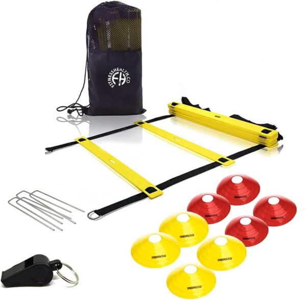 Fitness Health SPEED AGILITY LADDER AND CONE SET FOOTBALL TRAINING EQUIPMENT