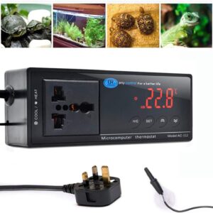 AWITHZ Reptile Thermostat, Terrarium Heaters Temperature Controller Outlet Digital LED with Suction Cup for Reptiles Aquariums Insect Heaters (1)