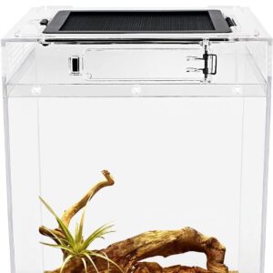 Reptileg Growth tall Terrarium set (PC), 8''*8''*11''with Top Sliding Door Screen Ventilation Reptile Terrariums for Snake, Frog,Insect,Tarantula,Hermit crab，Jumping spider,Iguana,Bearded dragon