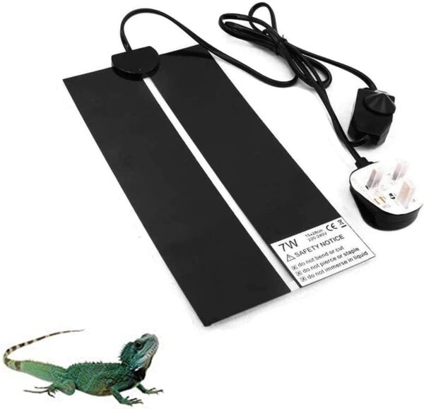 NEKOSUKI Reptile Heating Mat, 7W 11x5.9 inch Waterproof Reptile Heat Pad Under Tank Terrarium with Temperature Control, Safety Adjustable Reptile Heat Mat for Turtle, Tortoise, Snakes, Lizard, Gecko