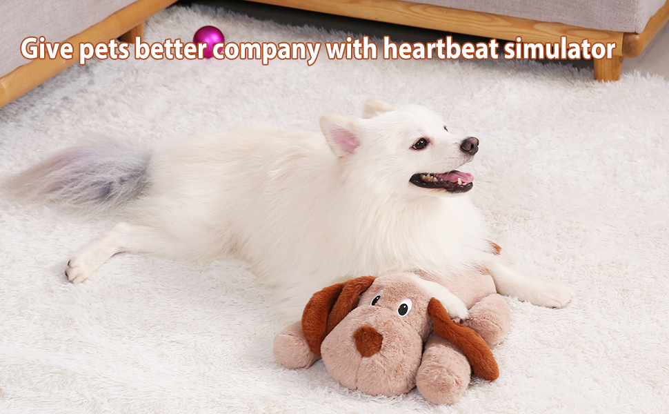 dog stuffed animal with heartbeat