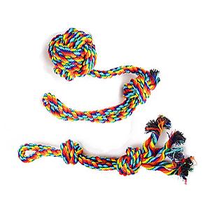 Dog Rope Toys Set Small Puppy Cotton Knot Chew Interactive Beneficial Mental Health Dental Teeth