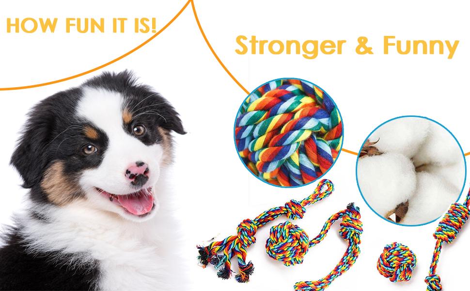 Dog Rope Toys Set Small Puppy Cotton Knot Chew Interactive Beneficial Mental Health Dental Teeth