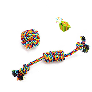 Dog Rope Toys Set Small Puppy Cotton Knot Chew Interactive Beneficial Mental Health Dental Teeth