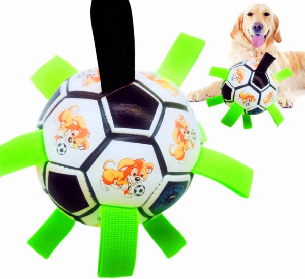 LZHDZQD Dog Toys, Toy Balls for Dogs, Dog Football Toys with Grab Tabs for Indoor Outdoor Garden Water Beach Play Tug, Interactive Dog Toys For Boredom For Small Medium Dogs (Black)