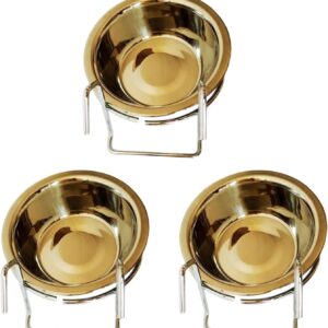 3PCS Birds Hangable Cage Bowl Stainless Steel Pet Birds Dish Cup Feeding Food Drinking Feeder for Bird