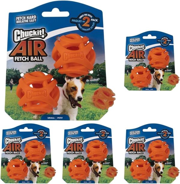 Chuckit! Air Fetch Dog Ball Durable Rubber Dog Toy Launcher Compatible Dog Balls, 10 Pack, Small