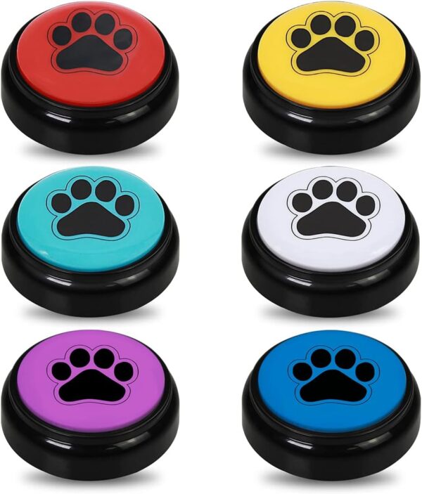 ChunHee Dog Speech Training Buttons Talking Sound Buttons-Recordable Buttons for Dogs-30 Seconds Record Button, Pack of 6 (Battery Included)