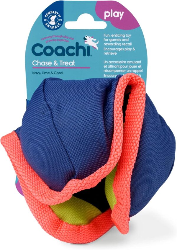 Coachi Chase & Treat - A Fun Enrichment Dog Toy, Fill with Treats for Interactive Play. Good for Motivating, Distance Reward Training & Encouraging Retrieval. Ideal for Agility & Suitable for Puppies