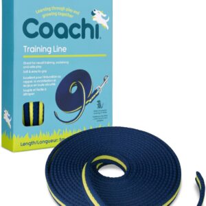 Coachi Training Line 5m, Safe Training Outdoors, Recall Training, Dog & Puppy Socialisation, Lightweight, Soft to hold, Suitable for Small & Medium Dogs & Puppies,Navy and Lime