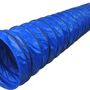 Cool Runners 470GSM PVC Dog Agility Round Tunnel, 118 by 24-Inch, 8-Inch Pitch, Blue