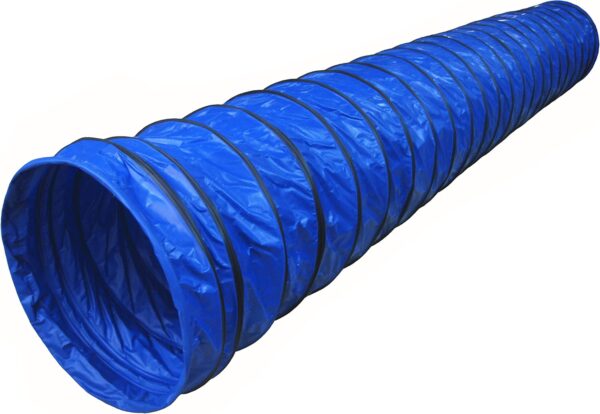 Cool Runners 470GSM PVC Dog Agility Round Tunnel, 118 by 24-Inch, 8-Inch Pitch, Blue