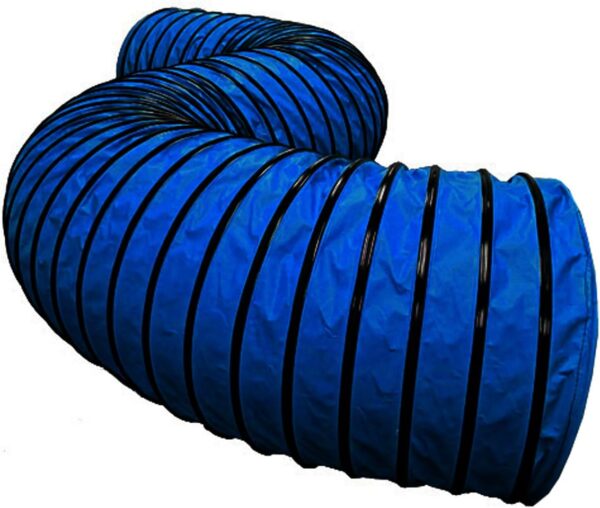 Cool Runners Lightweight 470GSM PVC Round Dog Agility Tunnel, 8" Pitch, 15-Feet by 24-Inch, Blue