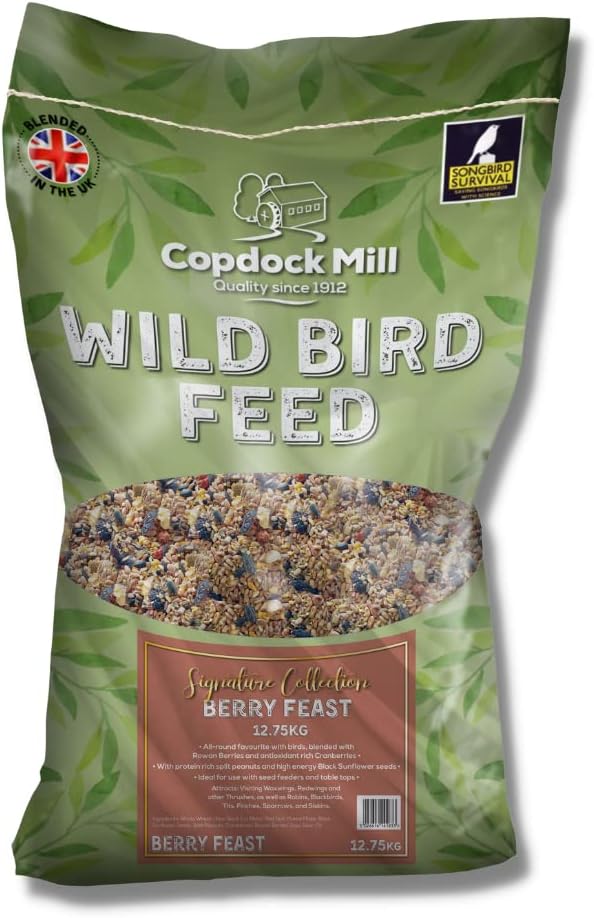 Copdock Mill Wild Bird Seed 12.75kg – Signature Collection Berry Feast Wild Bird Food – All Year-Round Bird Seed – 100% Natural Ingredients Including Peanuts for Wild Birds – Suitable for All Species