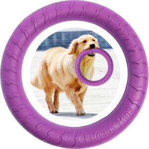 Dog Fitness Ring Dog Bite Ring Dog Training Ring,Pet Dog Outdoor Game Agility Exercise Training Equipment,Tug of War Interactive Training Ring for Small Medium Large Dogs (Purple/Large Ring)