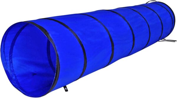 Dog Tunnel, Dog Play Tunnel, Dog Cave, Dog Agility Tunnel in various sizes, blue ((S) 200 x 40 cm)