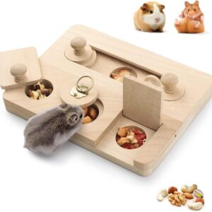 Dorakitten Guinea Pig Foraging Toys: 6 in 1 Hamster Wooden Interactive Enrichment Toy Treat Dispenser for Small Animal Funny Toys for Guinea Pigs, Chinchillas, Hamsters, Rats and Gerbils