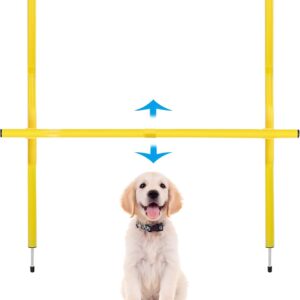 Frebuta Dog Agility Training Equipment ，54 in Long Dog Agility Jumps Adjustble Thickened Tubes Agility Course Set for Backyard Pet Outdoor Games for Backyard Dog Agility Hurdle Sturdiness 34 in Width