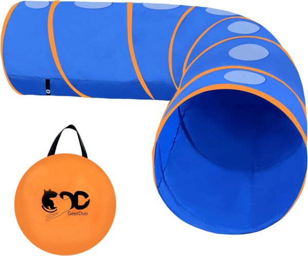 GeerDuo Dog Agility Tunnel with Breathable mesh, Dog Agility Equipment, Dog Agility Training with Carry Bag (Tunnel)