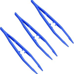 HAICN 3Pcs Reptiles Feeding Tweezers Plastic Anti-Slip Tweezers Reptile Feeding Tongs Feeding Tool for Snakes Lizard Tortoise Gecko (Blue)