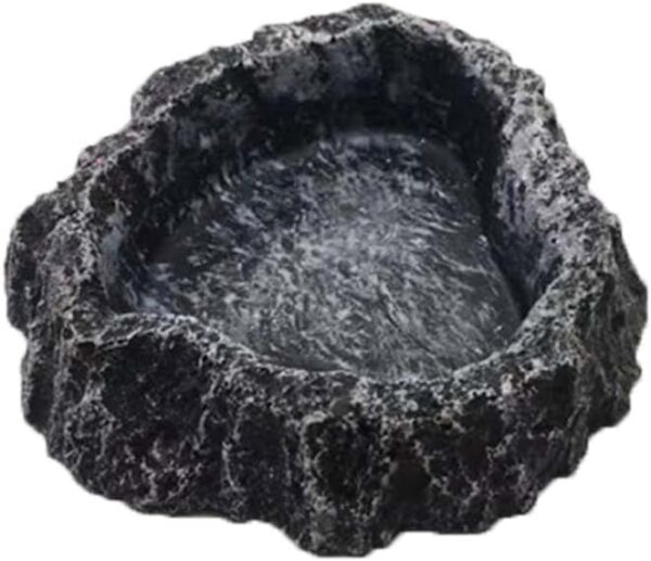 HDONONGYIRO Reptile Pets Water Dish Bowl Food Bowl Rock Reptile Feeding Bowl Reptile Feeding Bowl Water Rock Dish Durable Resin Dish Lizard Feeder for Tortoise Lizard Chameleon Gecko