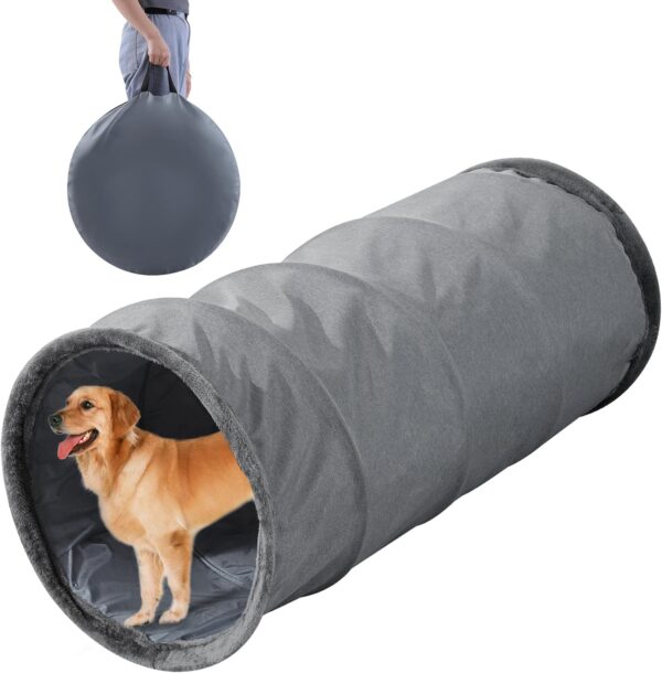 HOMBYS Extra Large Dog Tunnel for Large Dogs,Flannel Dog Agility Tunnel,Huge Cat Tubes and Tunnel,Play Tunnel for Kids, Collapsible Crawling Tunnel,Outdoor Activities