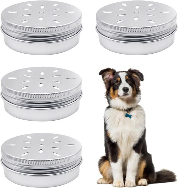 JTMKYO 4 Dog Scent Tins, Puppy Scent Training Box, Aluminum Scent Tins, Scent Training Tools, Agility Training Equipment For Puppy Scent Training.