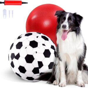 Juome Herding Ball for Dogs, 10" Dog Herding Balls with Soccer Cloth Cover Hand Pump, Interactive Dog Toys for Small & Medium Dogs