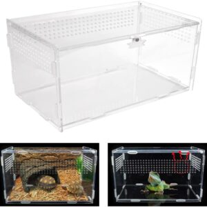 LYTIVAGEN Insect Feeding Box Acrylic Reptile Breeding Box Reptile Terrariums Transparent Reptiles Habitat Vivarium Acrylic Terrarium Containers for Spide, Lizard, Scorpion, Centipede (12 * 12 * 20cm)