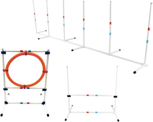 Midlee Dog Agility Beginner Set- Hoop Jump, Weave Poles, and Bar Jump