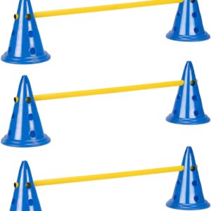 Navaris Dog Agility Equipment Set - Cone and Pole for Training and Exercise Jumps - Plastic Dog Agility Beginner Course - 6x Cones, 3x Poles