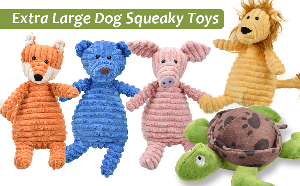 5-pack plush dog toy