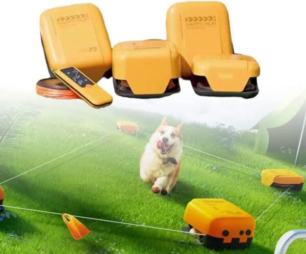 QYOEGSQ Interactive Dog Toys,Lure Course Machine for Dogs,Dog Agility Training Equipment Set,Pet Chase Toys,Lead Adjustable length,30Mins Run Time,for Pet Outdoor Games