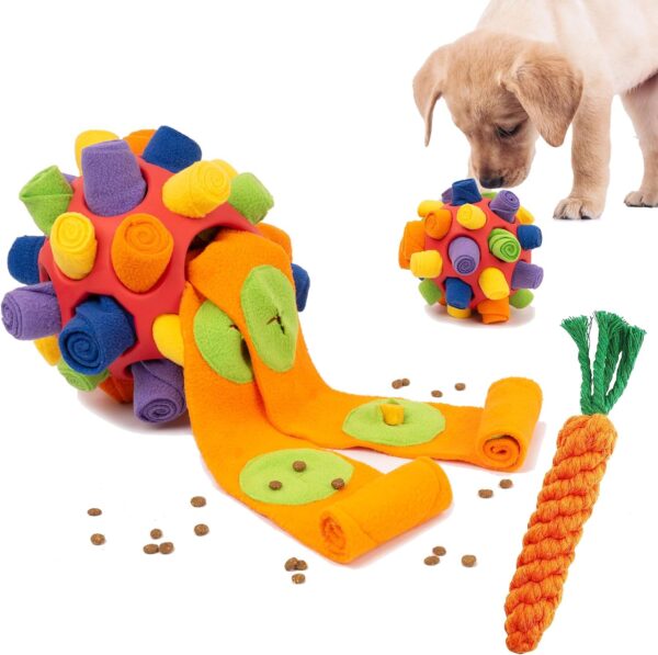 TWOPER Interactive Snuffle Ball for Dogs Durable Dog Puzzle Toys Ball Slow Feeding Game for Small, Medium, and Large Breed Dogs and Cat Portable Puppy Toys for Boredom and Stimulating