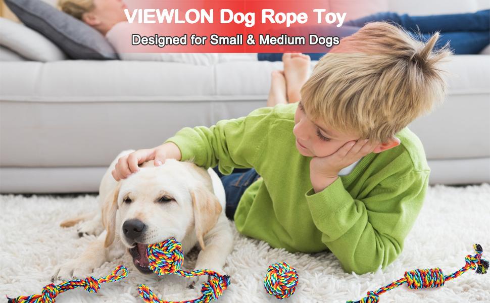 Dog Rope Toys Set Small Puppy Cotton Knot Chew Interactive Beneficial Mental Health Dental Teeth