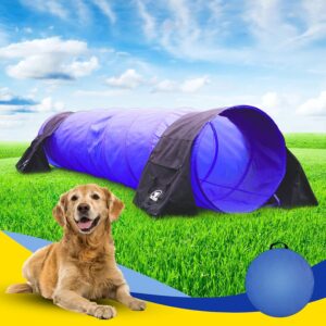 YON.SOU.10 Foot Dog Agility Tunnel with 2 Sandbags,24-Inch Open Tunnel for Dog Agility Equipment Indoor and Outdoor, Agility Training Equipment for Dog Obstacle Course for Small Medium and Large Dogs