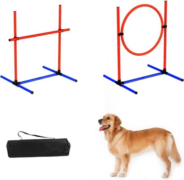 mioule 2 Pack Dog Agility Training Equipment for Dogs, Dog Indoor Outdoor Backyard Agility Jumps Exercise Equipment