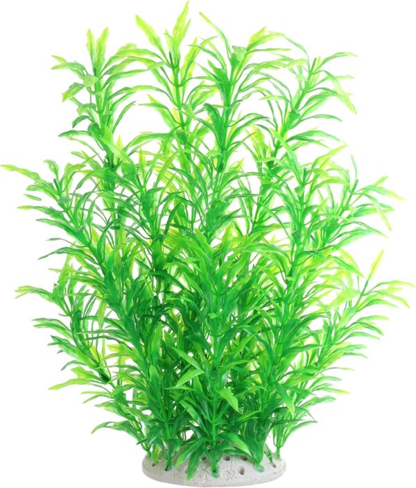 Large Aquarium Plants Artificial Plastic Fish Tank Plants Decoration Ornament Safe for All Fish 24cm x 10cm - Green