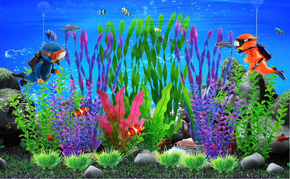 Aquarium Artificial Plants Fish Tank Decorations