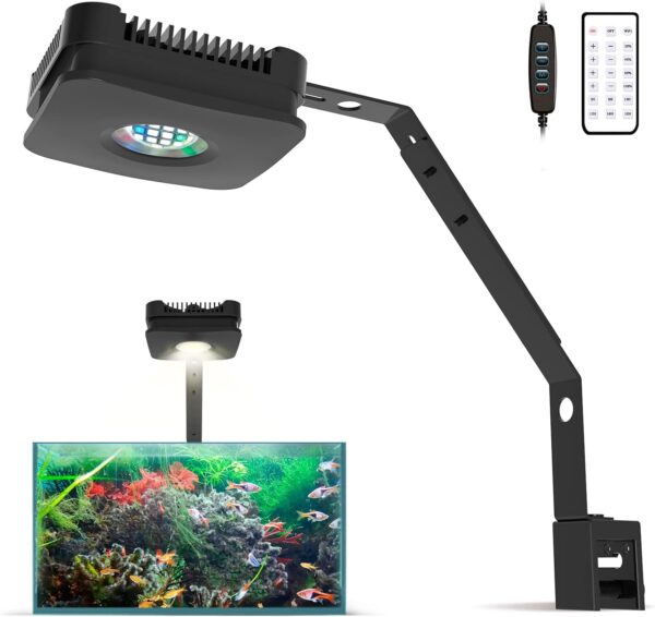 Lominie Planted Aquarium Light, 4 Channels Dimmable 30W Fish Tank Light,Full Spectrum Aquarium Plant Light with Remote Control for Refugium Freshwater Planted Fish Tank(Pxie 30)