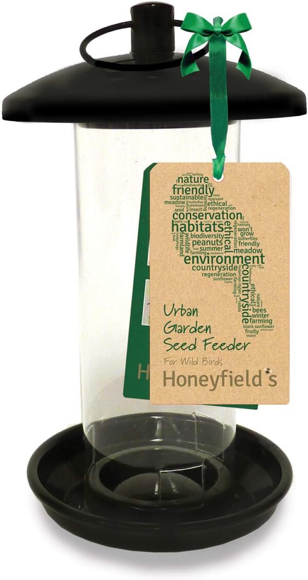 Honeyfields 71484997 Hanging Wild Bird Seed Feeder, Urban Garden Design in Black & Metal , 20.0 cm*11.2 cm*11.2 cm