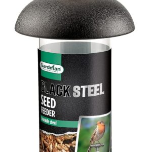 Gardman Black Steel Wild Bird Seed Feeder - 21cm x 10cm x 10cm