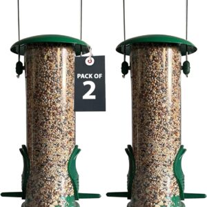 Home-Ed Hanging Bird Feeders for Small Birds Pack of 2 - Wild Bird Seed Feeder - Medium Size Feeders, Premium Quality & Sleek Design - Bird Feeder Station(Pack of 2)