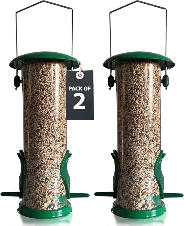 Home-Ed Hanging Bird Feeders for Small Birds Pack of 2 - Wild Bird Seed Feeder - Medium Size Feeders, Premium Quality & Sleek Design - Bird Feeder Station(Pack of 2)