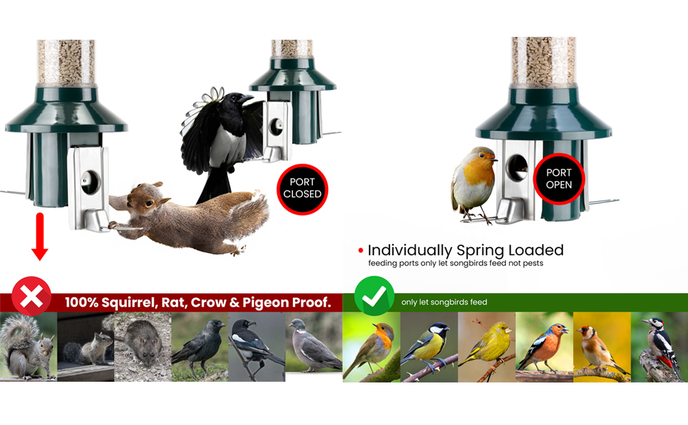 weight activated bird feeder