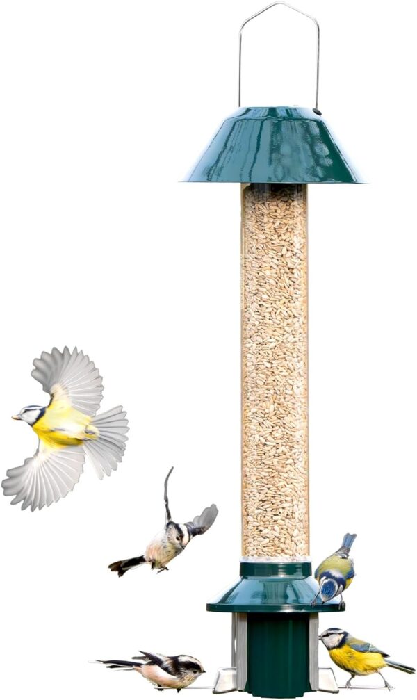 Squirrel Proof Wild Bird Feeder 2l Capacity - Roamwild PestOff 2.0 (Mixed Seed / Sunflower Heart Feeder)